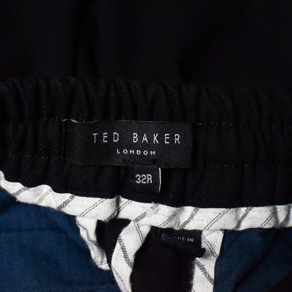 Ted Baker Men's Black & Navy Joggers Pants Zip Pocket Relaxed Fit Size 32R MOONN - Picture 9 of 10